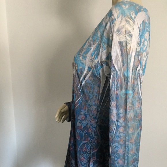 🔴 Seven7 blue graphic printed long sleeved top - Picture 4 of 7